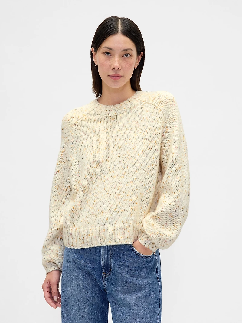 Cotton-Blend Relaxed Crewneck Sweater