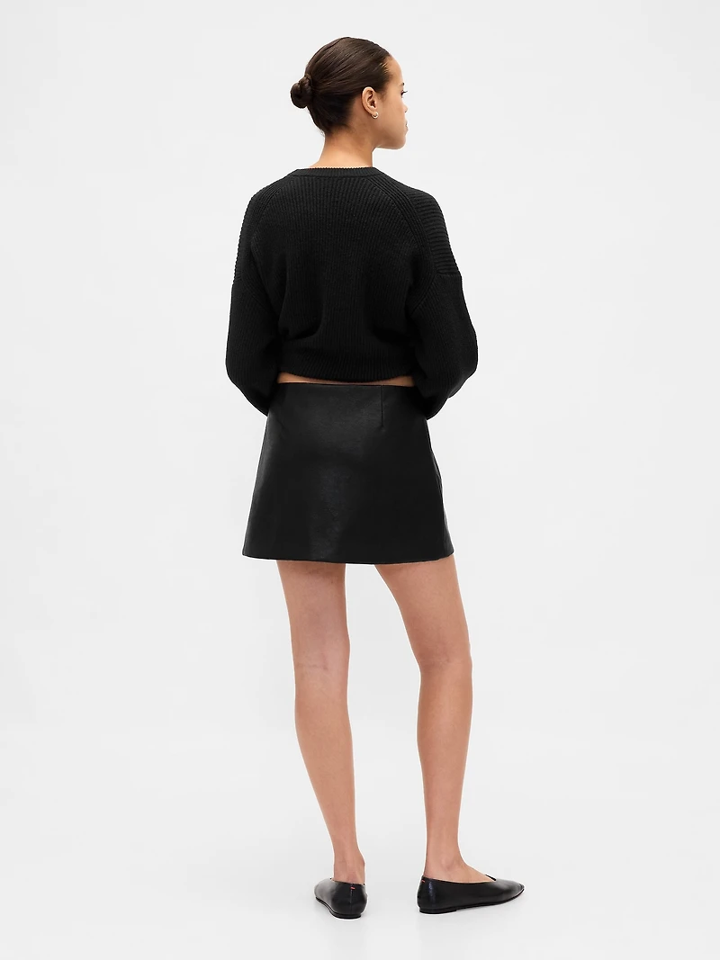 Vegan Leather Mini Skort