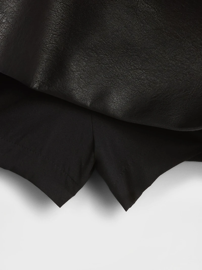 Vegan Leather Mini Skort
