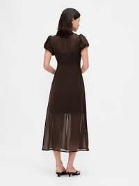 Lace-Trim V-Neck Maxi Dress