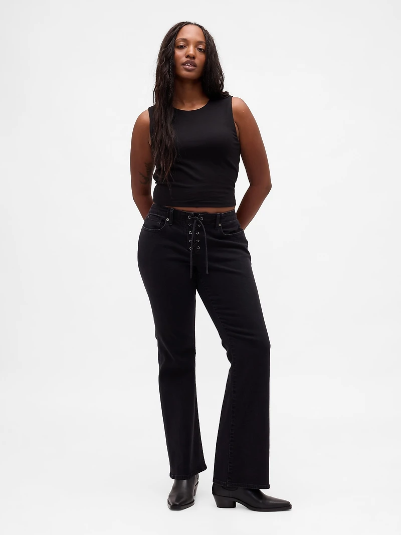 Low Rise Long & Lean Lace-Up Jeans