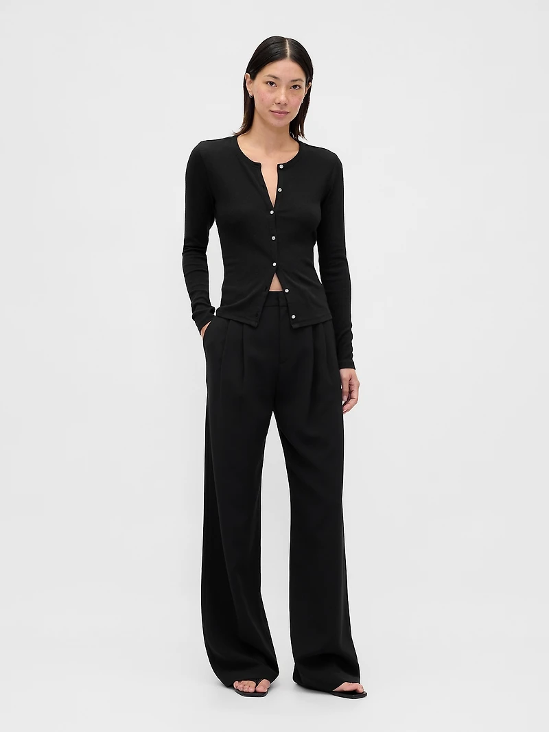 Modern Jewel Button Cardigan