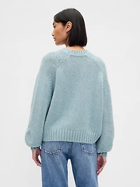 Cotton-Blend Relaxed Crewneck Sweater