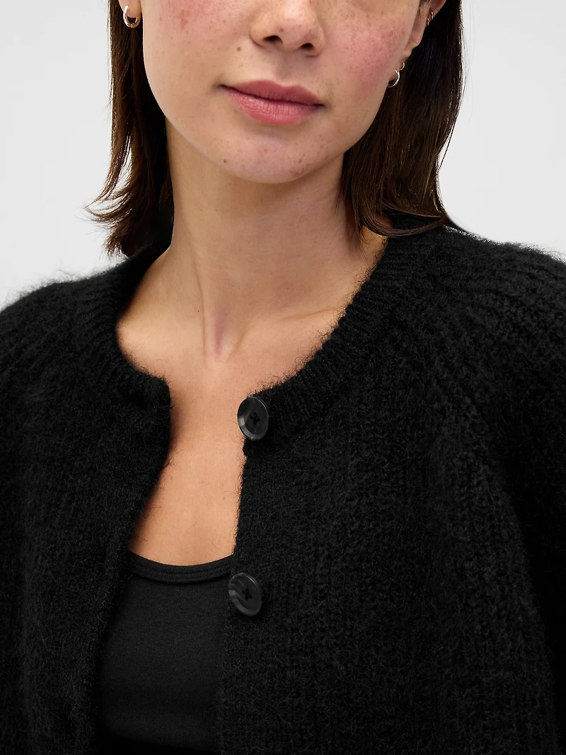Fuzzy Shaker Stitch Cardigan