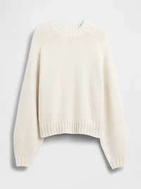 Relaxed Saddle-Sleeve Crewneck Sweater
