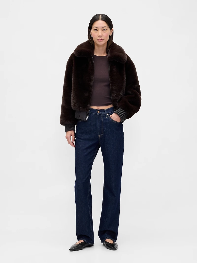 Faux Fur Bomber Jacket