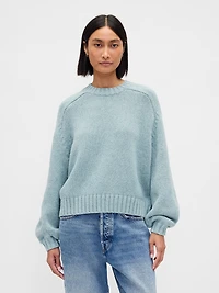 Cotton-Blend Relaxed Crewneck Sweater