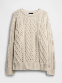 100% Cotton Oversized Cable-Knit Sweater