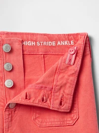 Kids High Rise Stride Wide-Leg Ankle Jeans