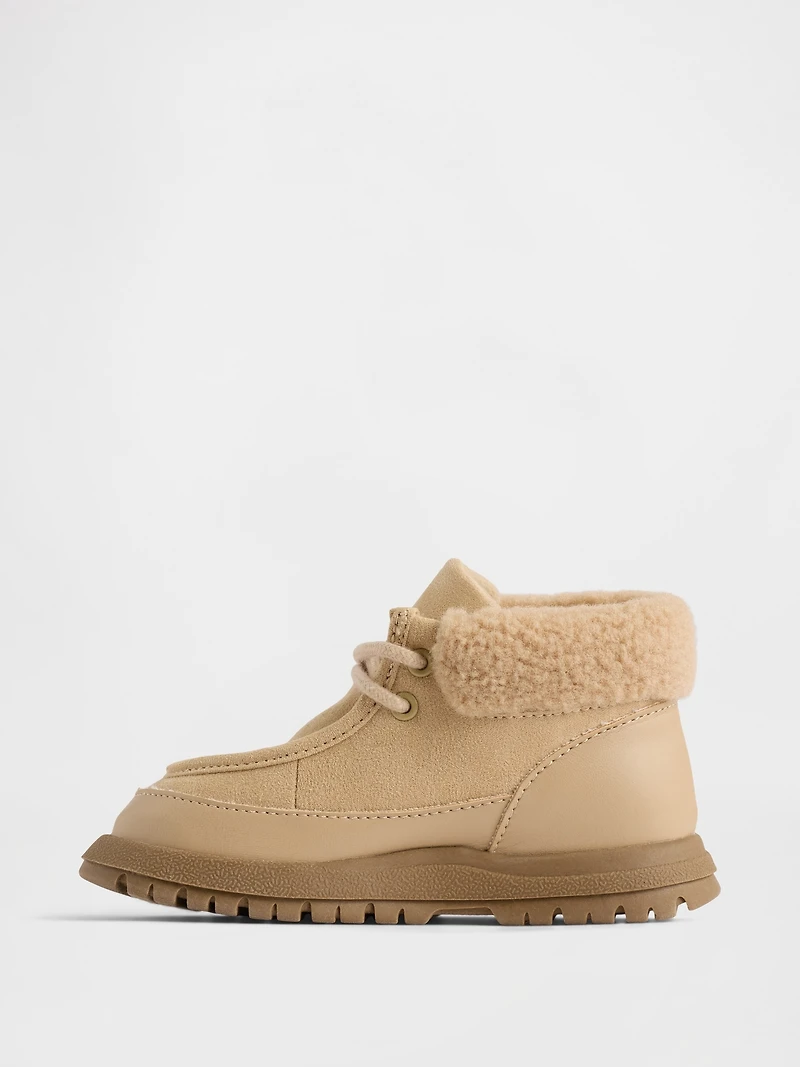Bottes en suède végane à bords sherpa pour Tout-petit