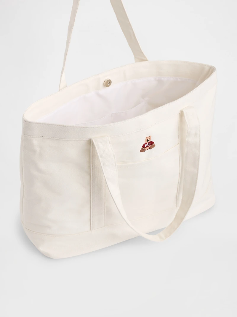 Brannan Bear Logo Denim Tote Bag