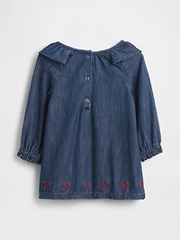 Baby Denim Ruffle Collar Dress