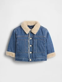 Baby UltraSoft Denim & Sherpa Bear Jacket