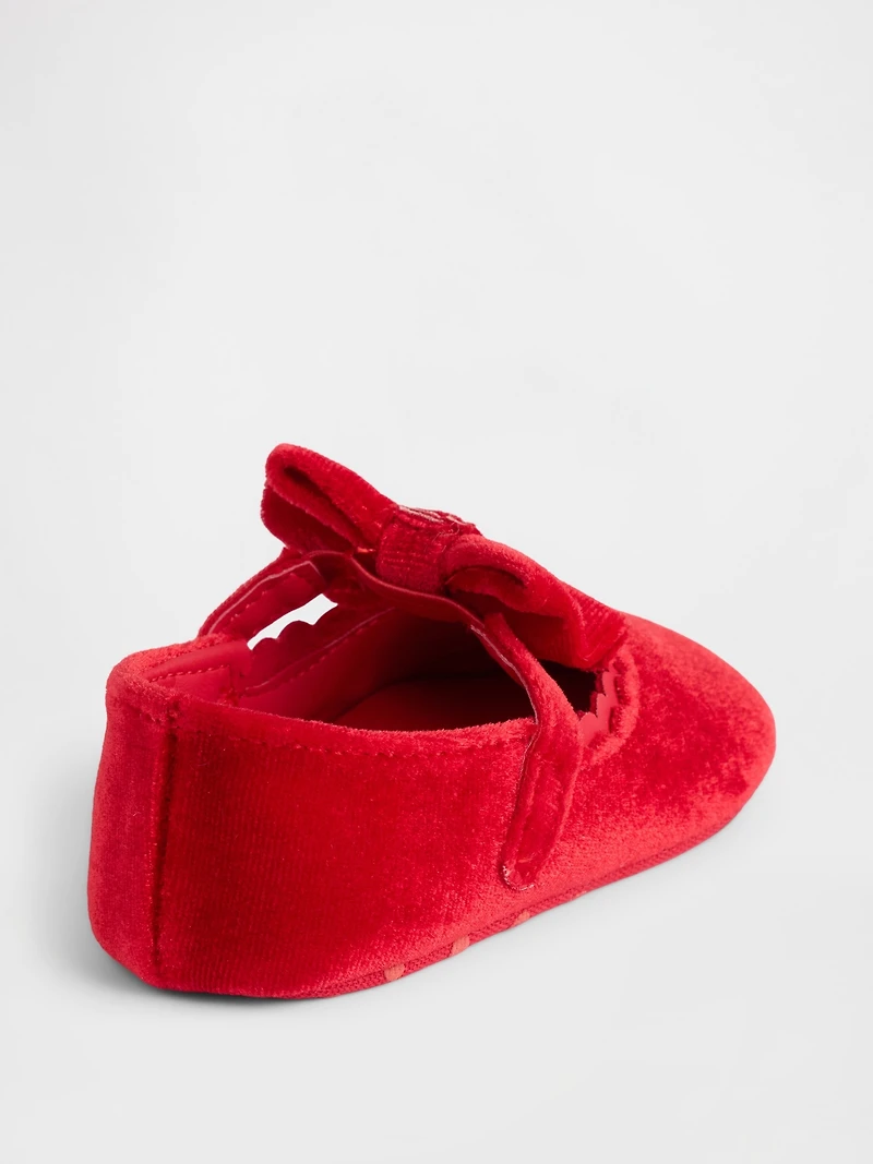 Baby Velvet Bow Mary Jane Flats