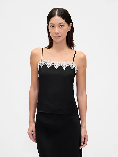 Lace-Trim Crop Cami