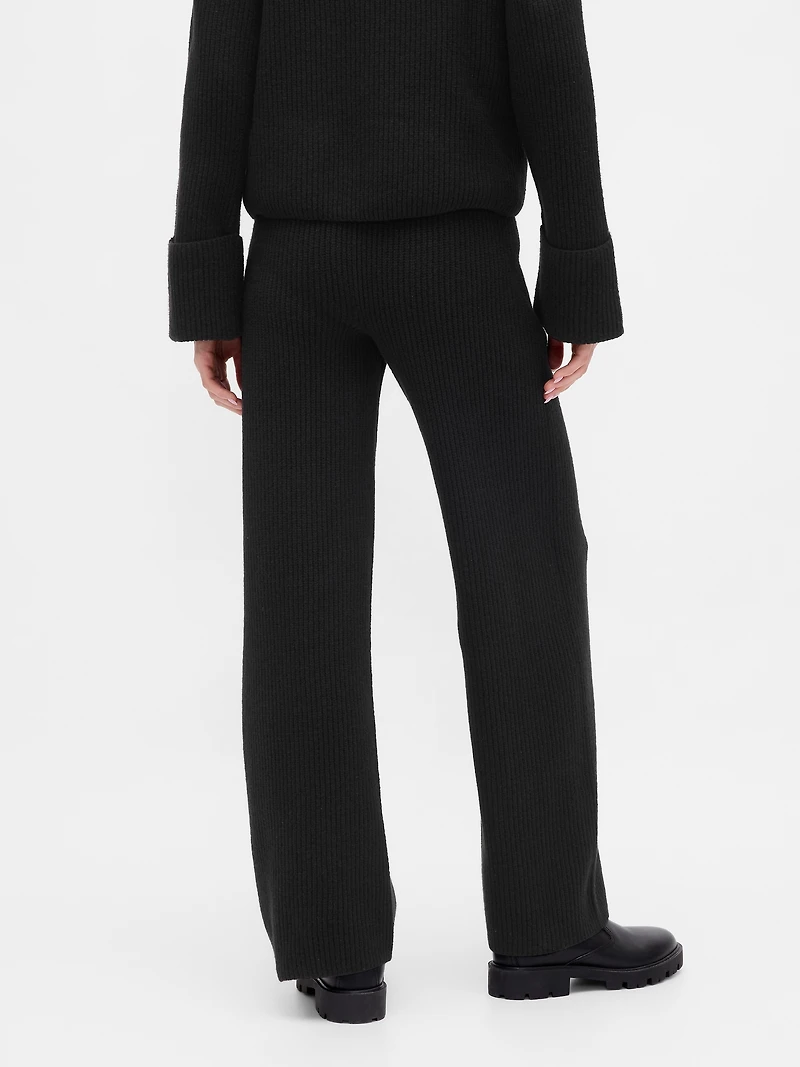CashSoft Shaker-Stitch Sweater Pants