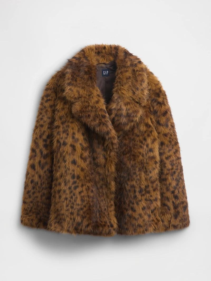 Leopard Faux Fur Coat