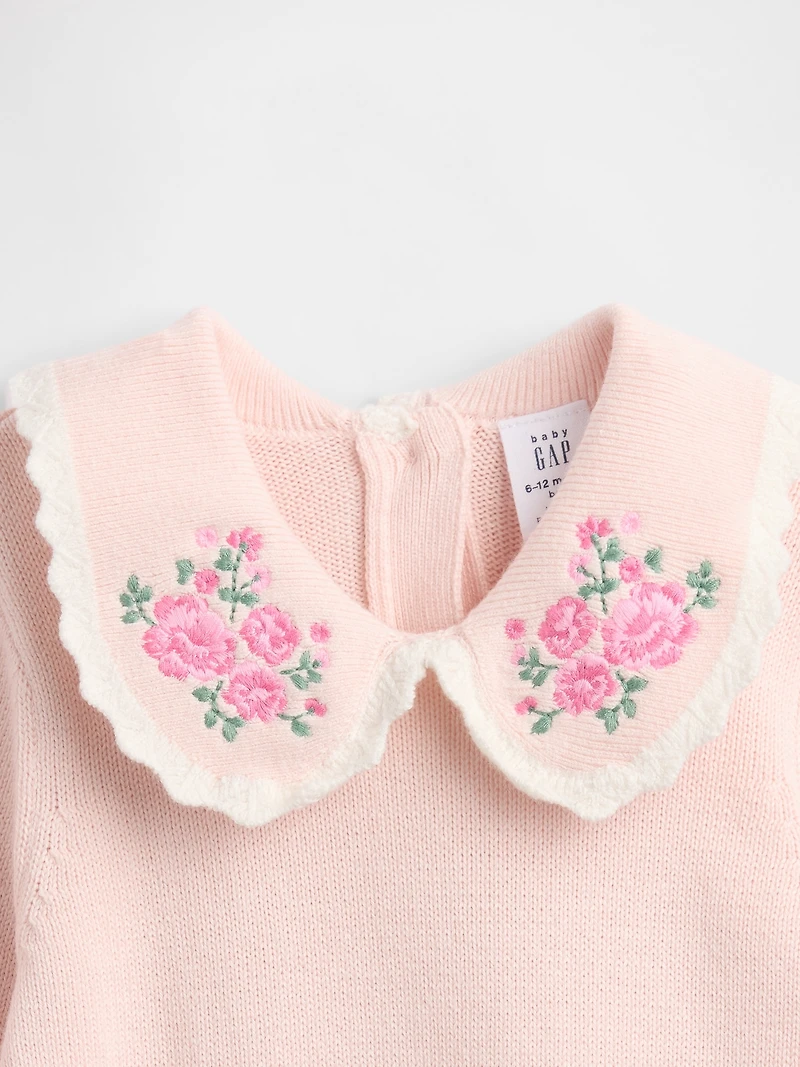 Baby Embroidered Sweater Bodysuit