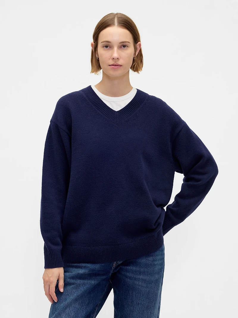 CashSoft Oversized V-Neck Sweater