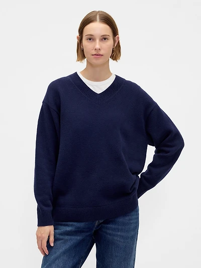 CashSoft Oversized V-Neck Sweater