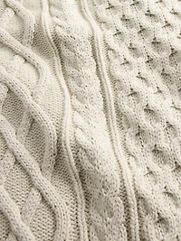 100% Cotton Oversized Cable-Knit Sweater