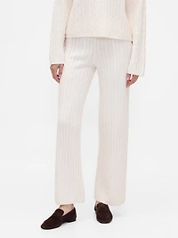 CashSoft Cable-Knit Sweater Pants