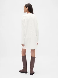 CashSoft Cable-Knit Mini Sweater Dress