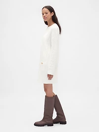CashSoft Cable-Knit Mini Sweater Dress