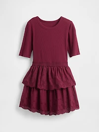 Kids Mixed Media Eyelet Dress