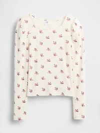 Kids Rib Puff-Sleeve Top