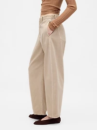 Mid Rise Twill Barrel Pants