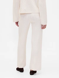 CashSoft Cable-Knit Sweater Pants