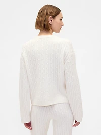 CashSoft Cable-Knit Crewneck Sweater