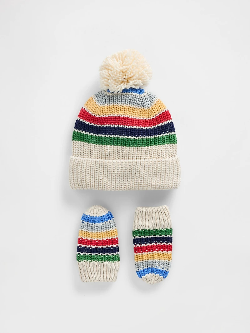 Baby & Toddler Pom Beanie Mittens Set