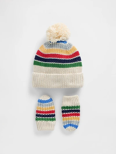 Baby & Toddler Pom Beanie Mittens Set