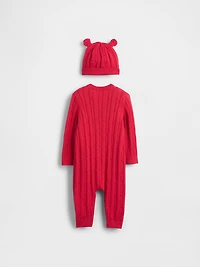 Baby Cable-Knit One-Piece Outfit Set