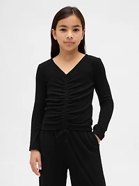Kids Softspun Rib Ruched Top