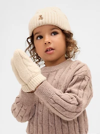 Ensemble bonnet et mitaines en tricot torsadé Effet cachemire pour Bébé Tout-petit
