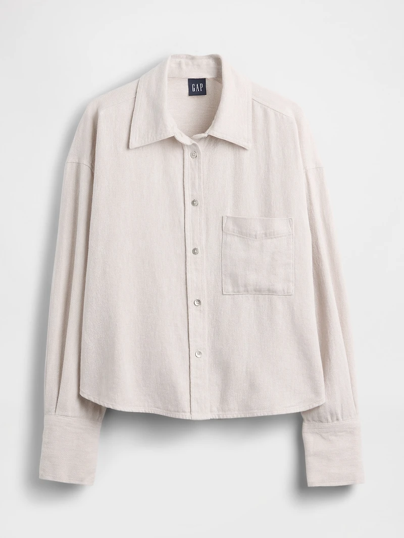 Linen-Cotton Oversized Shirt