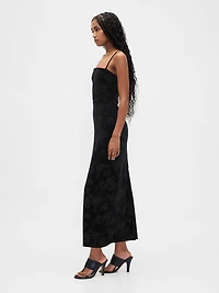 Velvet Square-Neck Maxi Dress