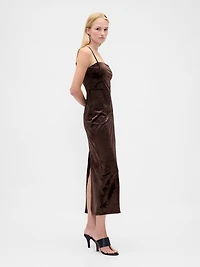 Velvet Square-Neck Maxi Dress