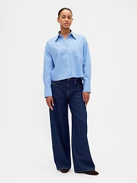 Organic Cotton Straight-Hem Crop Shirt