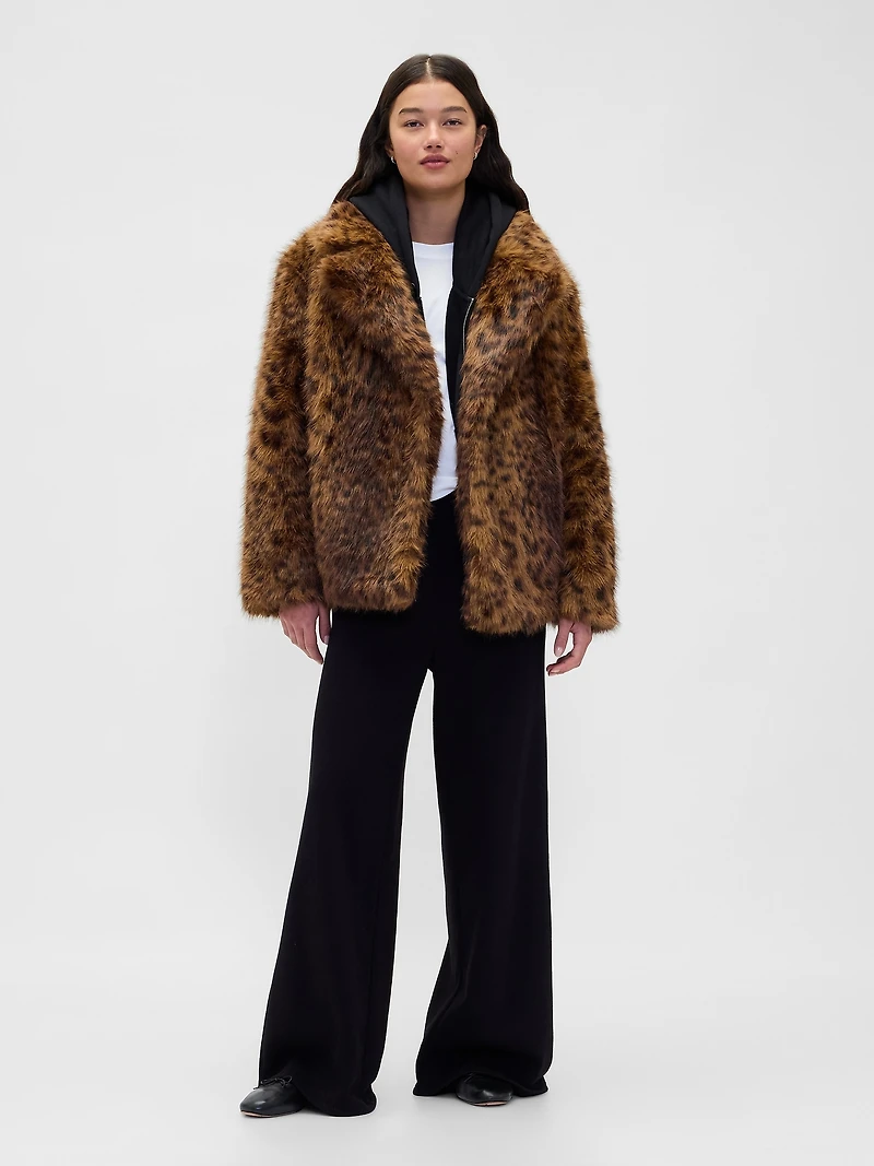 Leopard Faux Fur Coat