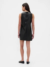 Vegan Leather Shift Mini Dress