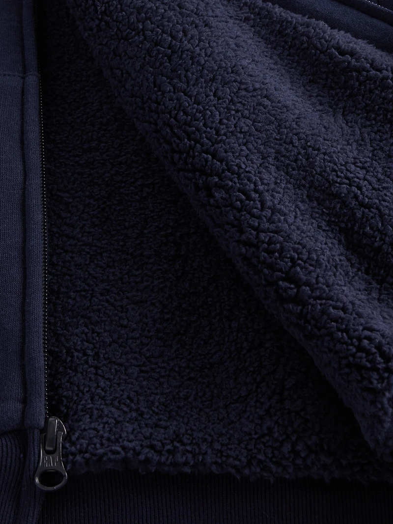 Kids Sherpa-Lined Graphic Logo Hoodie