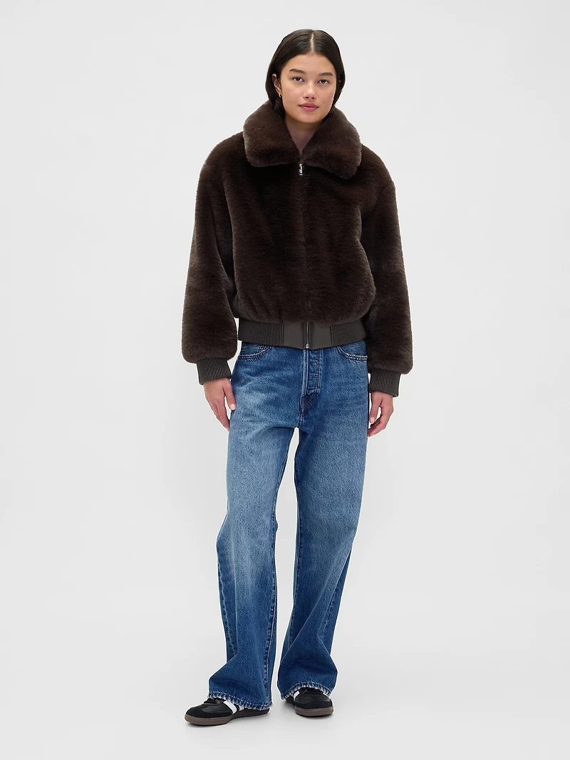 Faux Fur Bomber Jacket