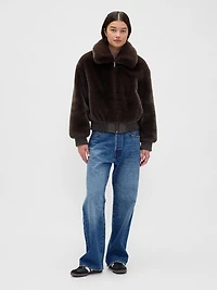 Faux Fur Bomber Jacket