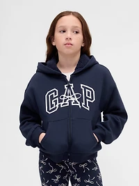 Kids Sherpa-Lined Graphic Logo Hoodie