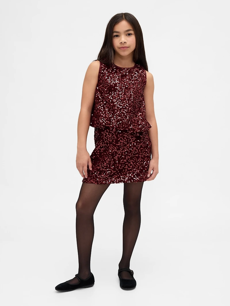 Kids Sequin Mini Skirt