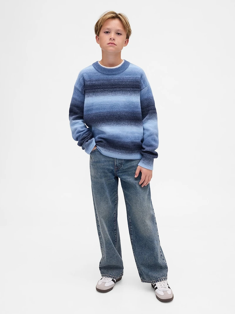 Kids Space-Dye Relaxed Crewneck Sweater